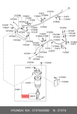 Фильтр топливный 3197443000 HYUNDAI KIA