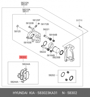 Колодки тормозные дисковые 58302-3KA31 HYUNDAI KIA
