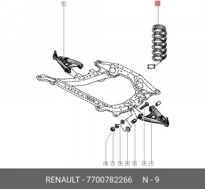 Пружина подвески 7700782266 RENAULT
