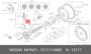 Вкладыши шатунные 12111-11M00 NISSAN