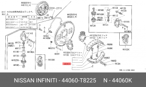 Колодки тормозные барабанные 44060T8225 NISSAN