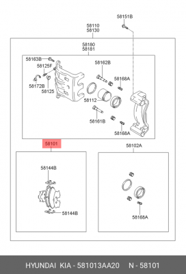 Колодки тормозные дисковые 58101-3AA20 HYUNDAI KIA
