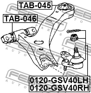 Опора шаровая подвески 0120-GSV40LH FEBEST