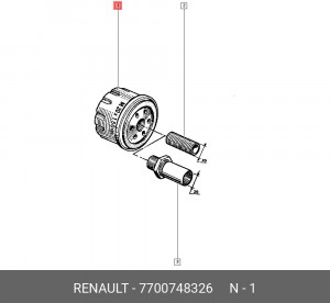 Фильтр масляный двигателя 7700748326 RENAULT