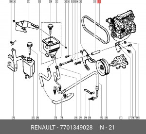 Ремень приводной 77 01 349 028 RENAULT