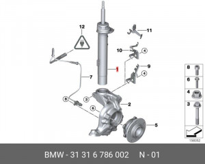 Амортизатор подвески 31 31 6 786 002 BMW