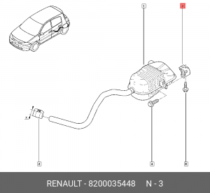 Крепление глушителя 8200035448 RENAULT