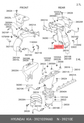 Датчик кислородный (лямбда-зонд) 3921039660 HYUNDAI KIA