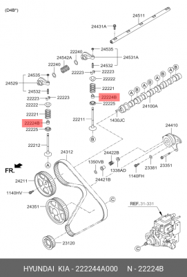Колпачок маслосъемный 222244A000 HYUNDAI KIA