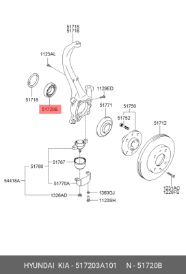 Подшипник ступицы колеса 517203A101 HYUNDAI KIA