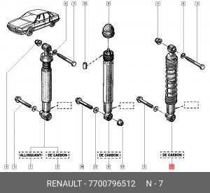Амортизатор подвески 7700796512 RENAULT