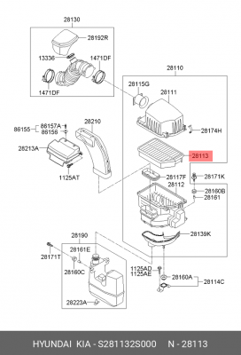 Фильтр воздушный S281132S000 HYUNDAI KIA