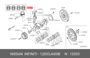 Кольца поршневые 12033JA00B NISSAN