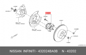 Подшипник ступицы колеса со ступицей (комплект) 432024BA0B NISSAN