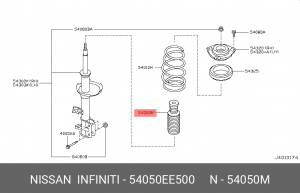Отбойник с пыльником амортизатора подвески (комплект) 54050-EE500 NISSAN