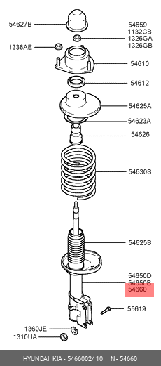 Амортизатор подвески 5466002410 HYUNDAI KIA