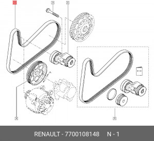 Ремень приводной 7700108148 RENAULT