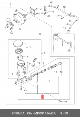 Цилиндр сцепления рабочий (ремкомплект) MD00149640A HYUNDAI KIA
