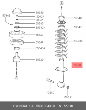Амортизатор подвески 5531034310 HYUNDAI KIA