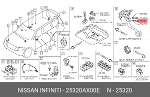 Выключатель стоп - сигнала 25320-AX00E NISSAN