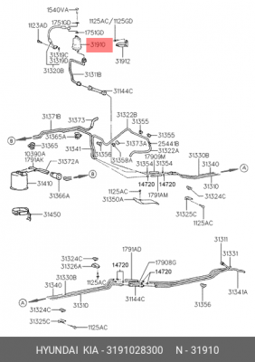 Фильтр топливный 3191028300 HYUNDAI KIA