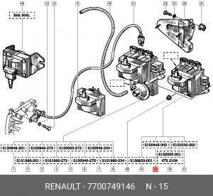 Катушка зажигания 7700749146 RENAULT