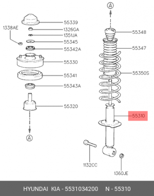 Амортизатор подвески 5531034200 HYUNDAI KIA