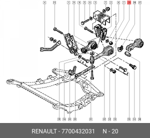 Подушка двигателя 7700432031 RENAULT