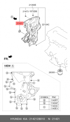Сальник коленвала 214212B010 HYUNDAI KIA