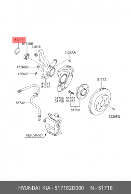 Подшипник ступицы колеса 517182D000 HYUNDAI KIA