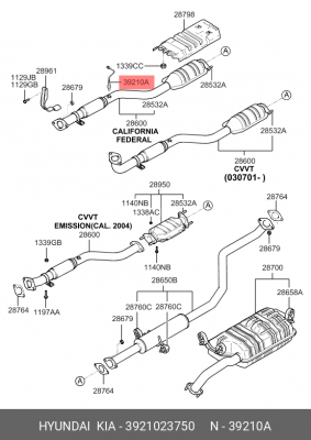Датчик кислородный (лямбда-зонд) 3921023750 HYUNDAI KIA