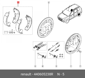 Колодки тормозные барабанные 440605238R RENAULT