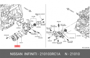 Насос - помпа системы охлаждения ДВС 21010-3RC1A NISSAN