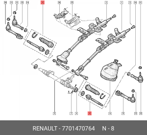 Наконечник рулевой тяги 7701470764 RENAULT
