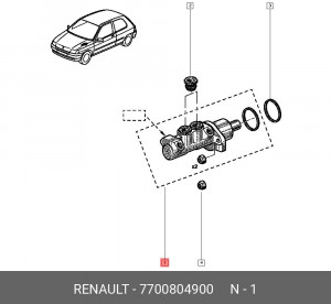 Цилиндр тормозной главный 7700804900 RENAULT