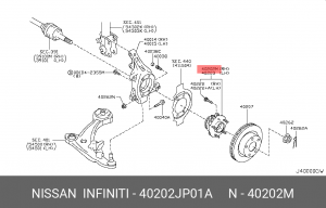 Ступица колеса 40202-JP01A NISSAN