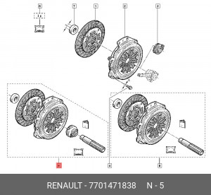 Диск сцепления 7701471838 RENAULT