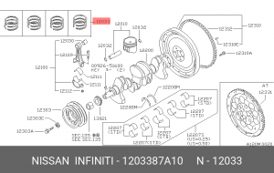Кольца поршневые 12033-87A10 NISSAN