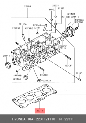 Прокладка ГБЦ 2231121110 HYUNDAI KIA