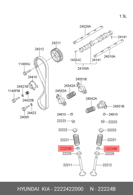 Колпачок маслосъемный 2222422000 HYUNDAI KIA