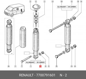 Амортизатор подвески 7700791601 RENAULT
