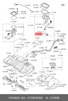 Фильтр топливный 310902E000 HYUNDAI KIA