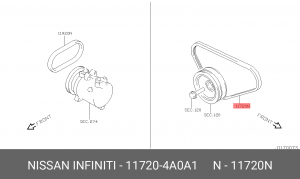 Ремень приводной 117204A0A1 NISSAN