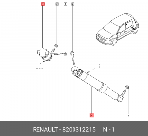 Амортизатор подвески 8200312215 RENAULT