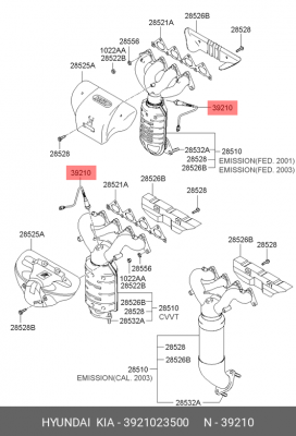 Датчик кислородный (лямбда-зонд) 3921023500 HYUNDAI KIA