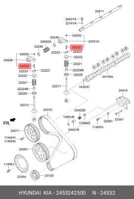 Винт регулировки коромысел - рокеров ГРМ 2453242500 HYUNDAI KIA