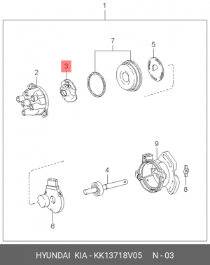 Бегунок распределителя зажигания KK13718V05 HYUNDAI KIA