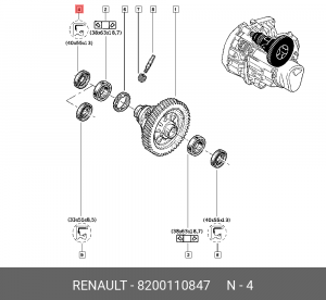 Сальник дифференциала 82 00 110 847 RENAULT