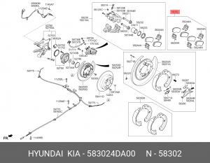 Колодки тормозные дисковые 583024DA00 HYUNDAI KIA