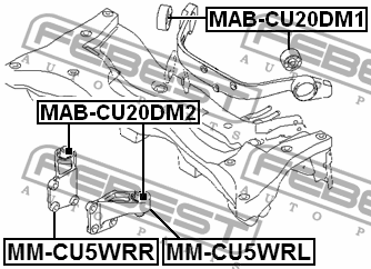 Сайлентблок - втулка амортизатора подвески MAB-CU20DM2 FEBEST